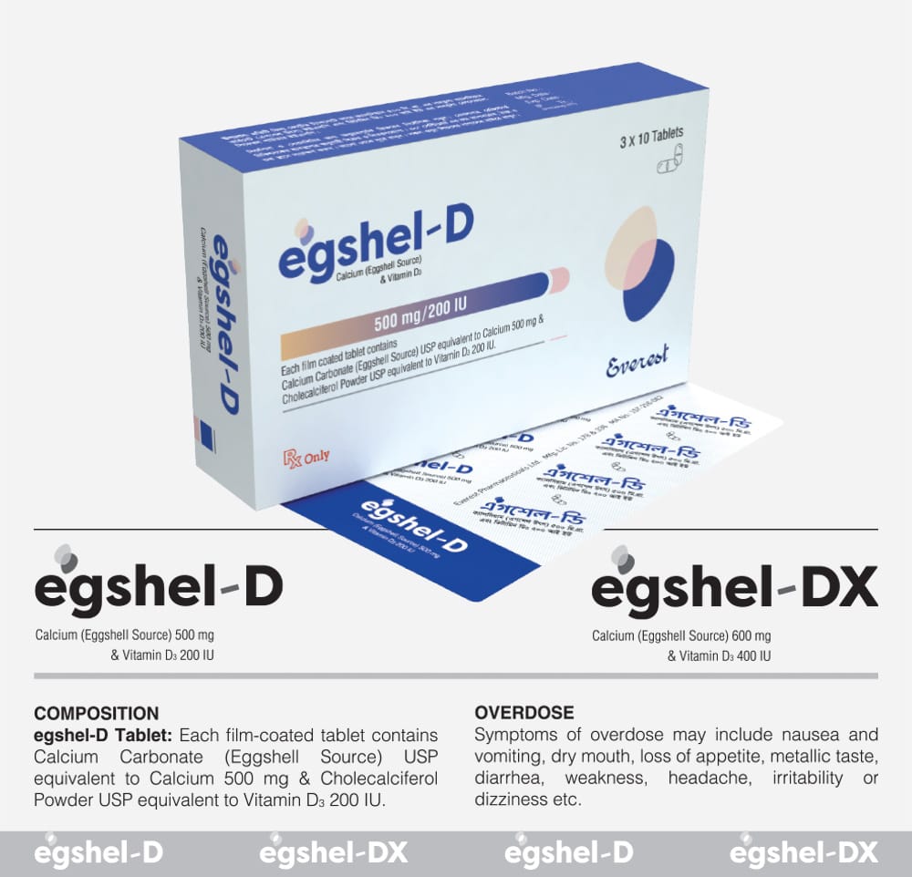 Tablet Egshel-D 500mg+200iu (30pcs)